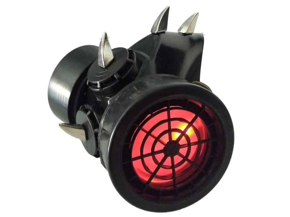 Light Up LED Curved Spike Gas Mask - Image 3