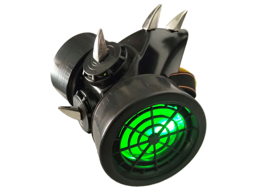Light Up LED Curved Spike Gas Mask - Image 6