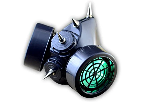 Spiked Cyber Goth Gas Mask - Image 3